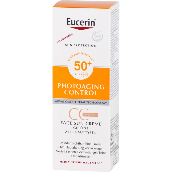 Eucerin Photoaging Control Face Sun CC Creme getönt LSF 50+ mittel, 50 ml Cream