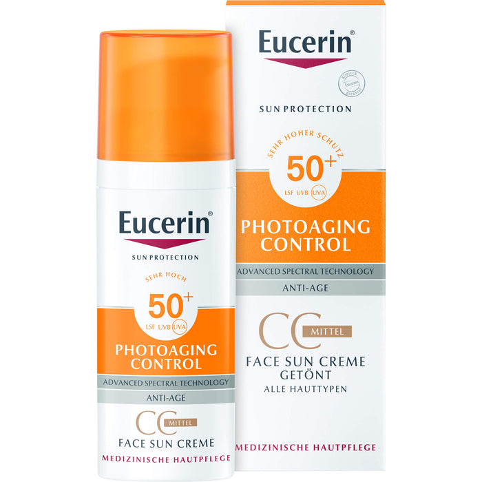 Eucerin Photoaging Control Face Sun CC Creme getönt LSF 50+ mittel, 50 ml Cream