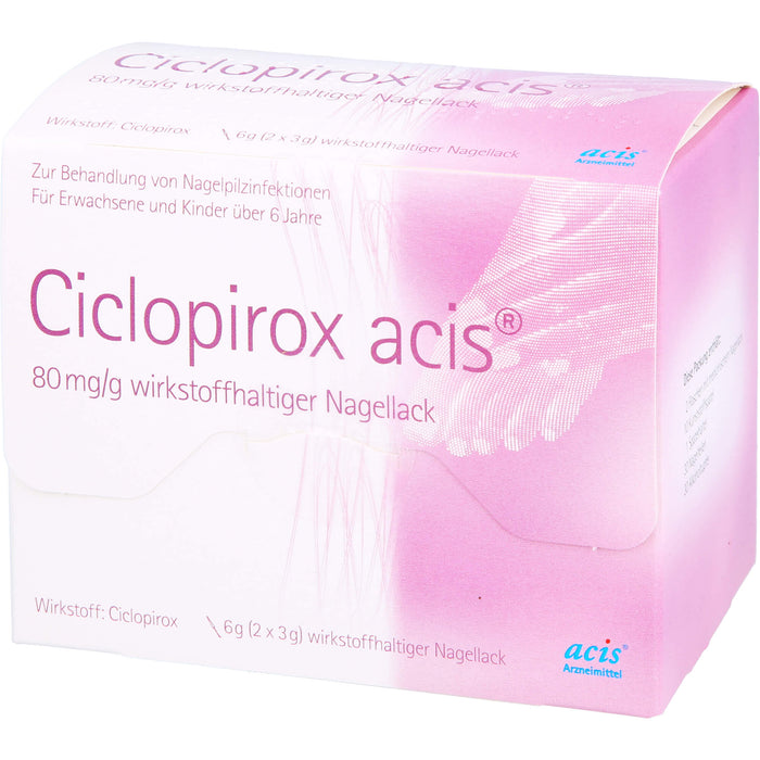 Ciclopirox acis 80 mg/g wirkstoffhaltiger Nagellack, 6 g Vernis à ongles contenant une substance active