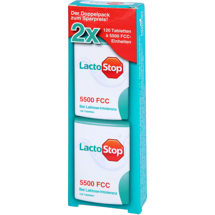 Lactostop 5,500 FCC Tabletten Klickspender bei Lactose-Intoleranz, 240 pc Tablettes