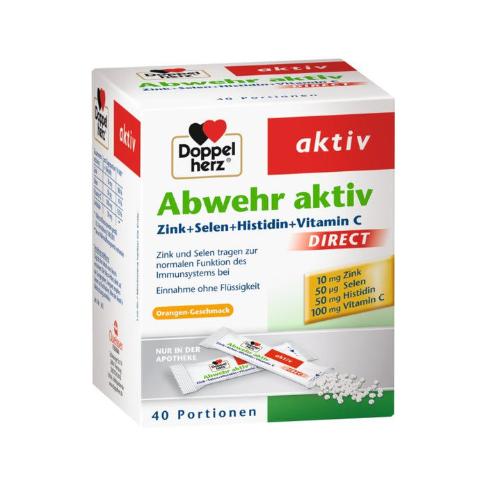 Doppelherz Abwehr aktiv direct Zink+Selen+Histidin Beutel Direktgranulat, 40 pcs. Sachets