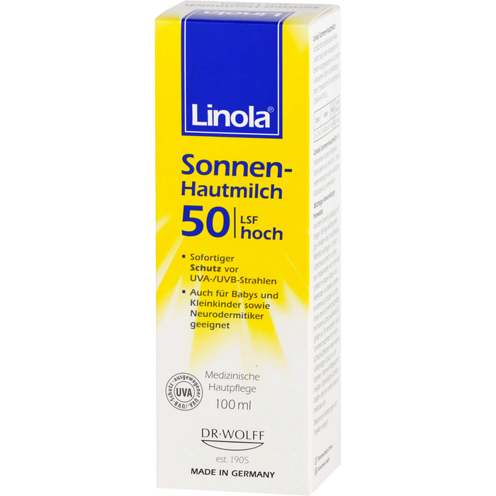 Linola Sonnen-Hautmilch LSF 50, 100 ml Lotion