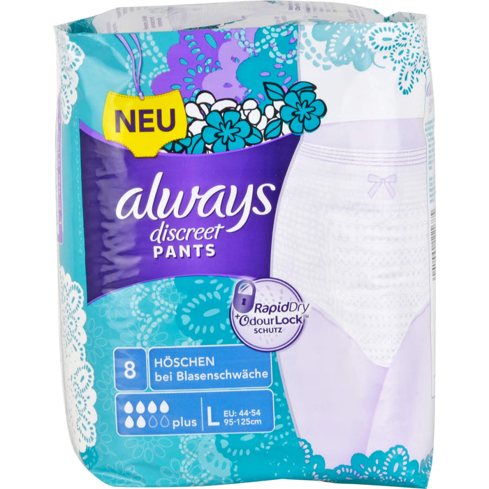 always Discreet Inkontinenz Pants Plus L Größe 44-54, 8 pc Paquet