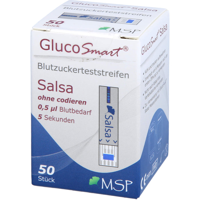 GlucoSmart Salsa Blutzuckerteststreifen Dose, 50 pcs. Test strips