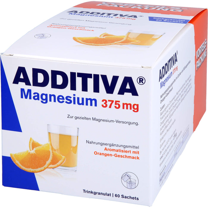 ADDITIVA Magnesium 375 mg Trinkgranulat Orangen-Geschmack, 60 pcs. Powder