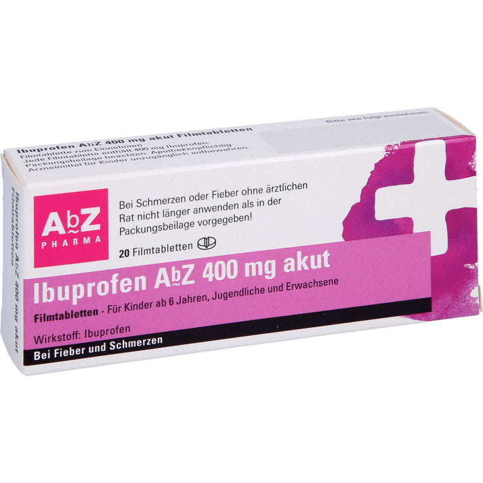 Ibuprofen AbZ 400 mg akut Filmtabletetten, 20 pcs. Tablets