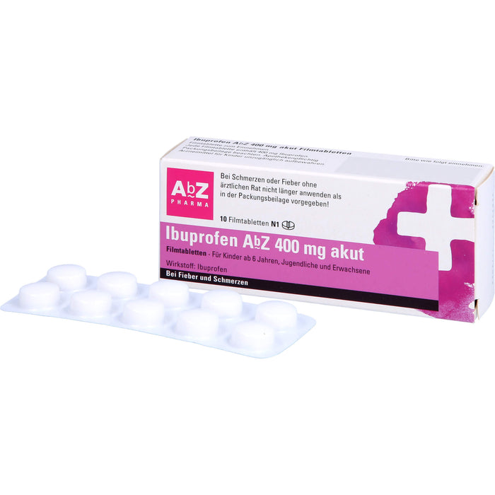 Ibuprofen AbZ 400 mg akut Filmtabletten, 10 pc Tablettes