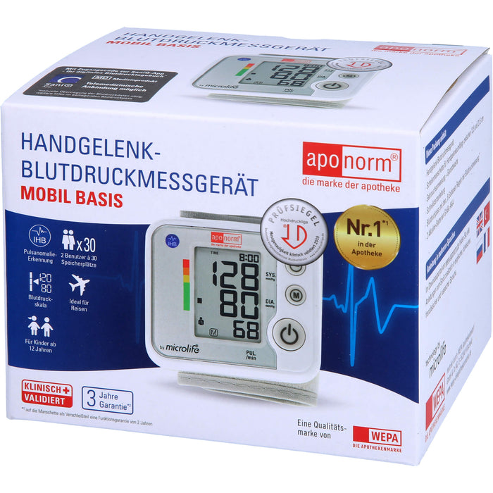 Aponorm Blutdruck Messgerät Mobil Basis Handgelenk, 1 St