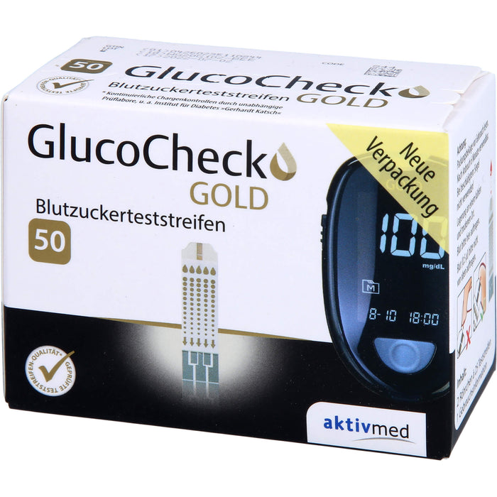 GlucoCheck Gold Blutzuckerteststreifen, 50 St. Teststreifen