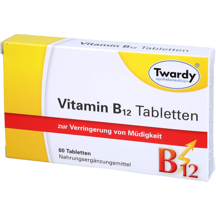 Twardy Vitamin B12 Tabletten zur Verringerung von Müdigkeit, 60 pcs. Tablets