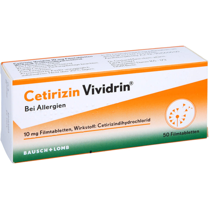 Cetirizin Vividrin 10 mg Filmtabletten bei Allergien, 50 St. Tabletten