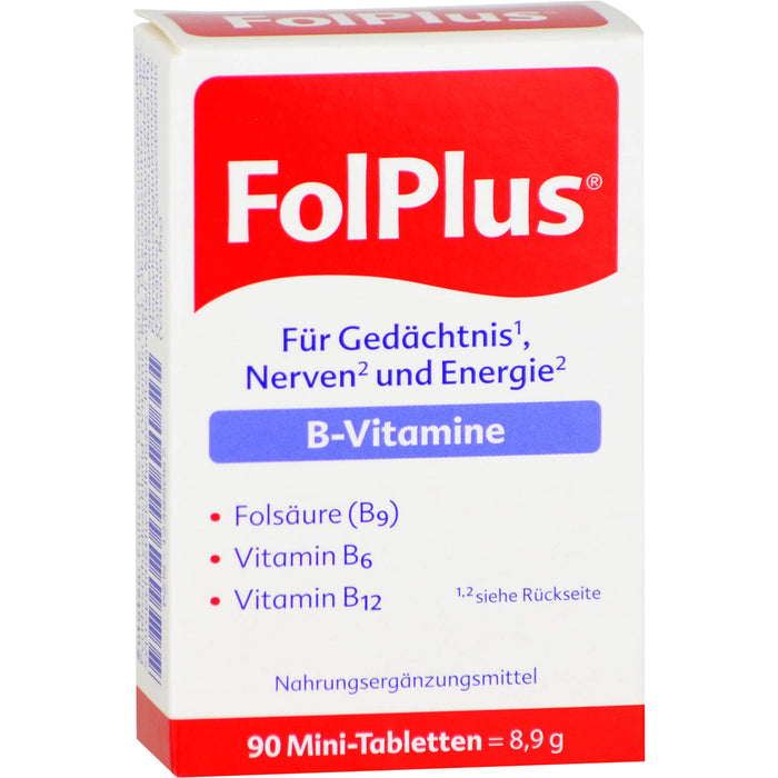 FolPlus Mini-Tabletten für Gedächtnis, Nerven und Energie, 90 St. Tabletten