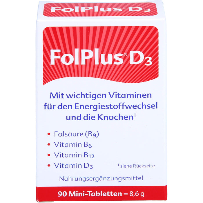 FolPlus + Vitamin D3 Mini-Tabletten, 90 pcs. Tablets