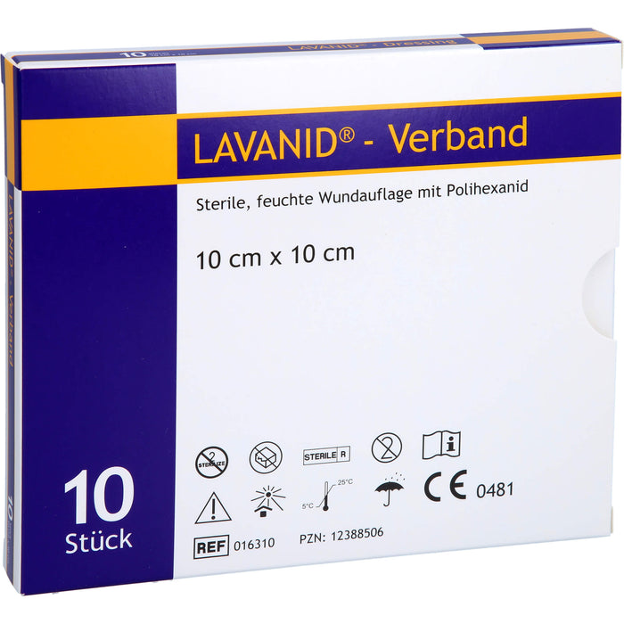 LAVANID-Verband 10cm x 10cm, 10 St KOM