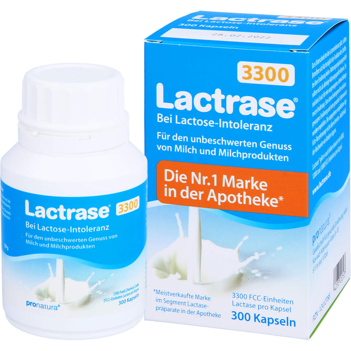 Lactrase 3300 FCC Kapseln bei Lactose-Intoleranz, 300 pc Capsules