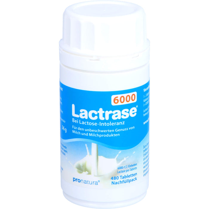 Lactrase 6000 bei Lactose-Intoleranz Tabletten Nachfüllpack, 480 pcs. Tablets