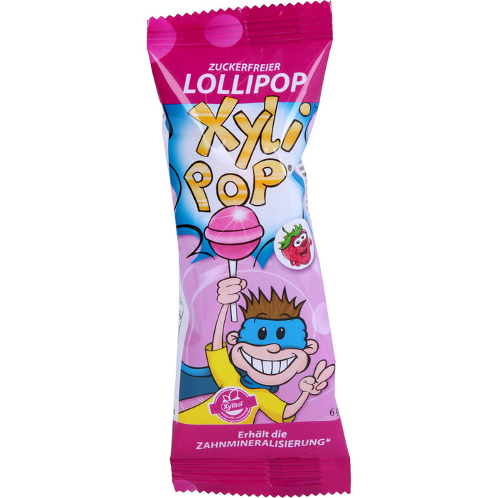 miradent XyliPOP Lolli Zahnpflegelolli Erdbeere, 6 g Candies