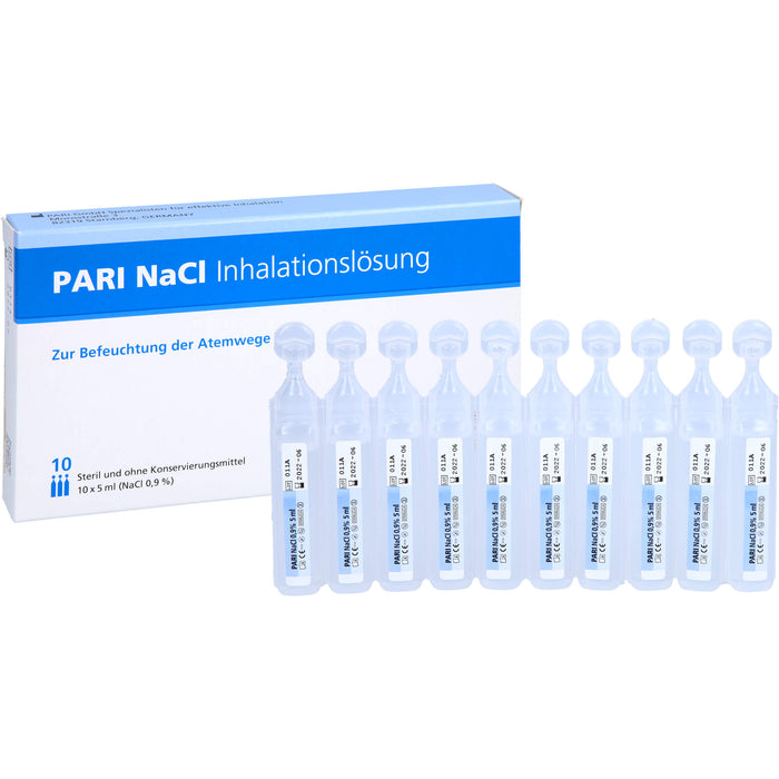 PARI NaCl Inhalationslösung zur Befeuchtung der Atemwege, 10 pc Ampoules