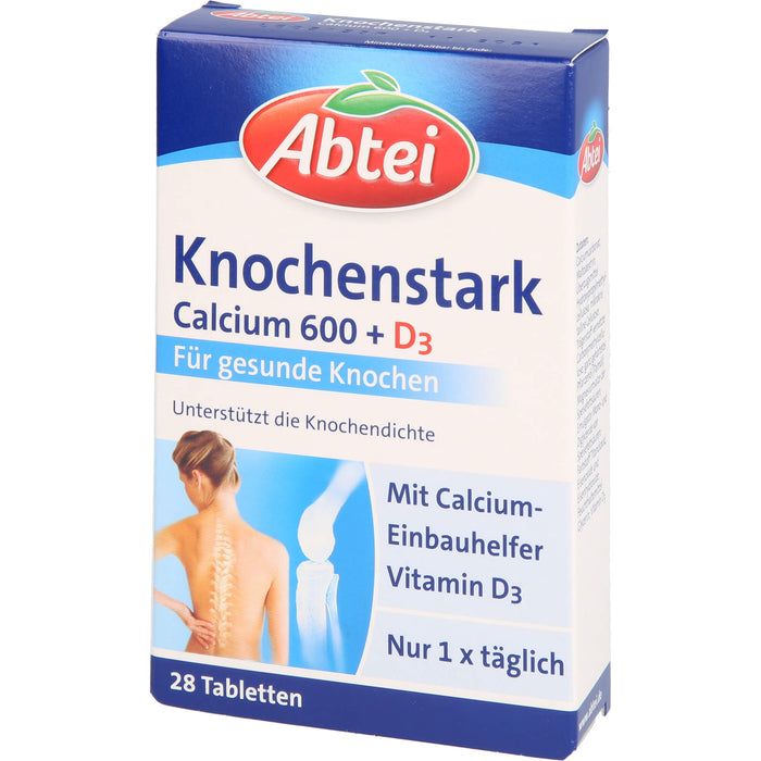 Abtei Knochenstark Calcium 600 + D3 Tabletten für gesunde Knochen, 28 pc Tablettes