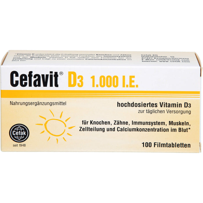 Cefavit D3 1,000 I.E., 100 St FTA