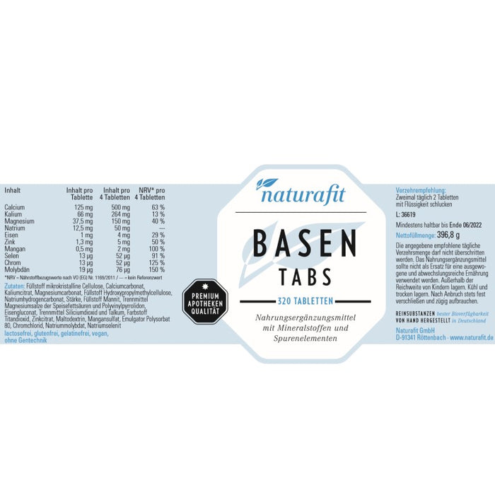 naturafit Basen Tabs Tabletten, 320 pcs. Tablets