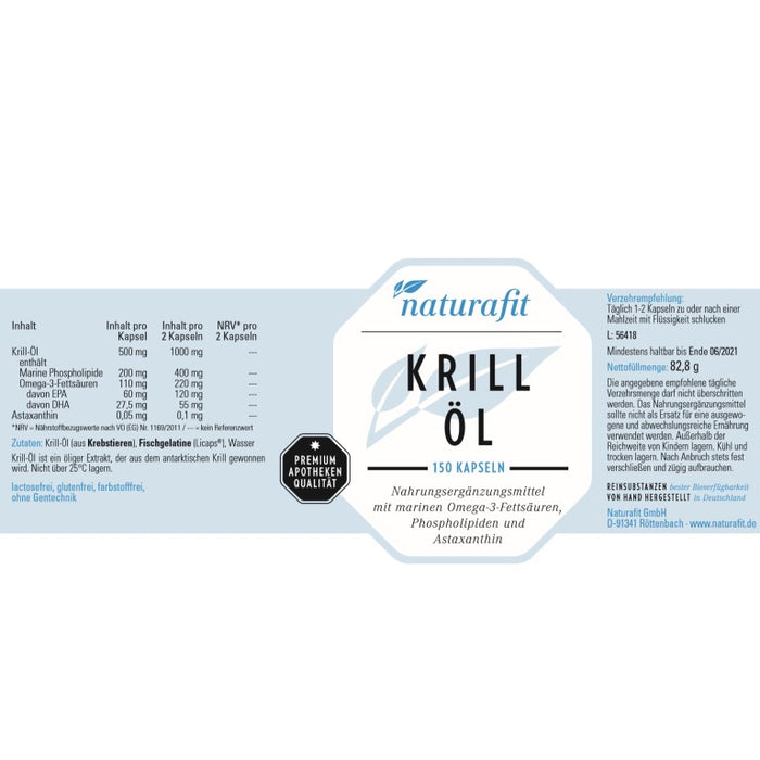 naturafit Krill Öl Kapseln, 150 pcs. Capsules