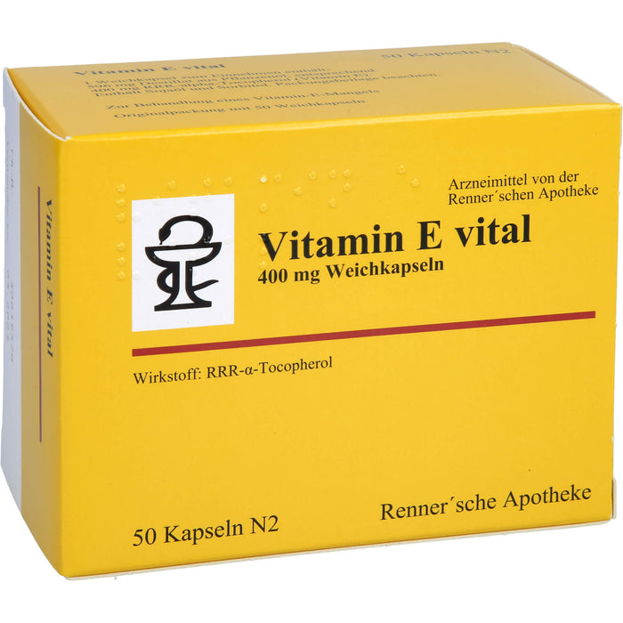 Vitamin E Vital 400 mg Rennersche Apotheke Weichkapseln, 50 St WKA