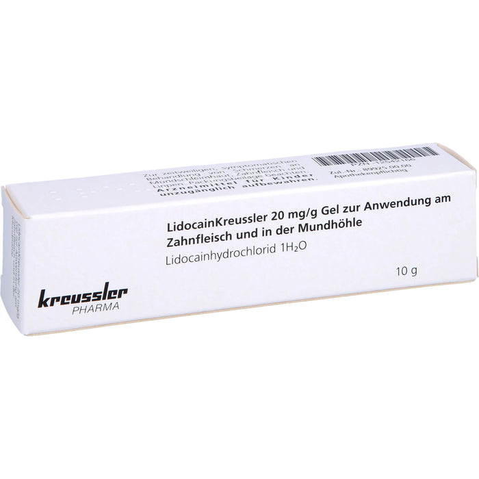 LidocainKreussler 20 mg/g Gel zur Anwendung am Zahnfleisch und in der Mundhöhle, 10 g GEL