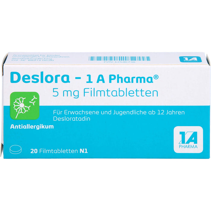 Deslora - 1 A Pharma 5 mg Filmtabletten Antiallergikum, 20 St. Tabletten