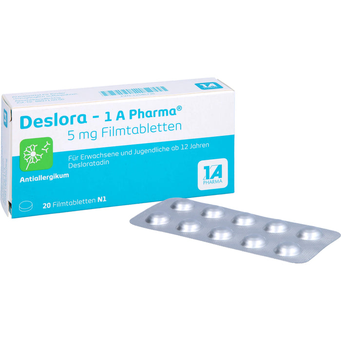 Deslora - 1 A Pharma 5 mg Filmtabletten Antiallergikum, 20 pc Tablettes