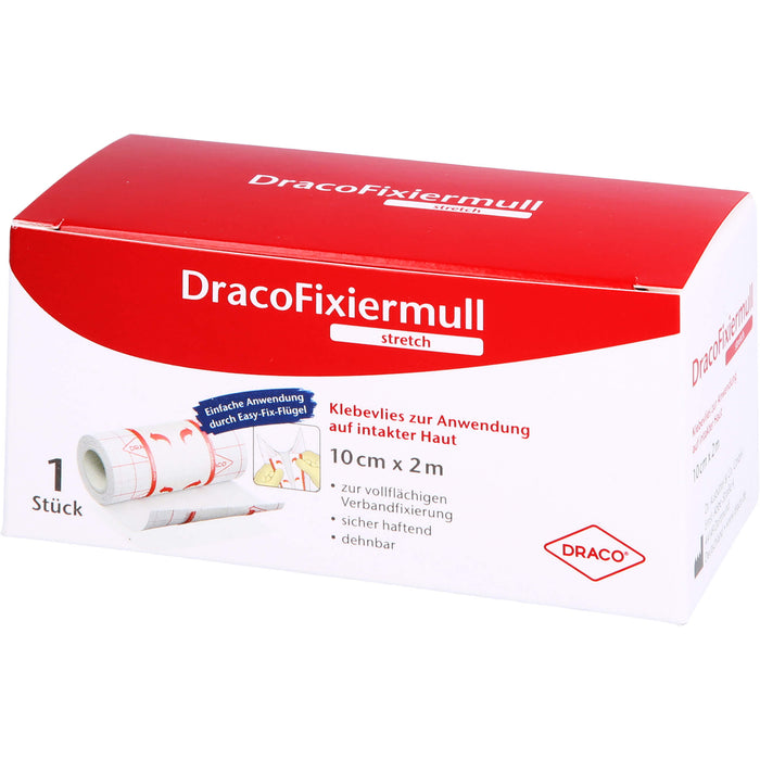 DracoFixiermull stretch hypoallergenes Klebevlies 10 cm x 2 m, 1 St. Pflaster