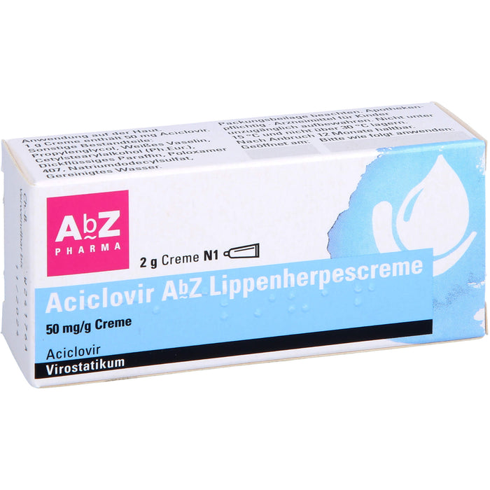 Aciclovir AbZ Lippenherpescreme 50 mg/g Creme, 2 g Creme