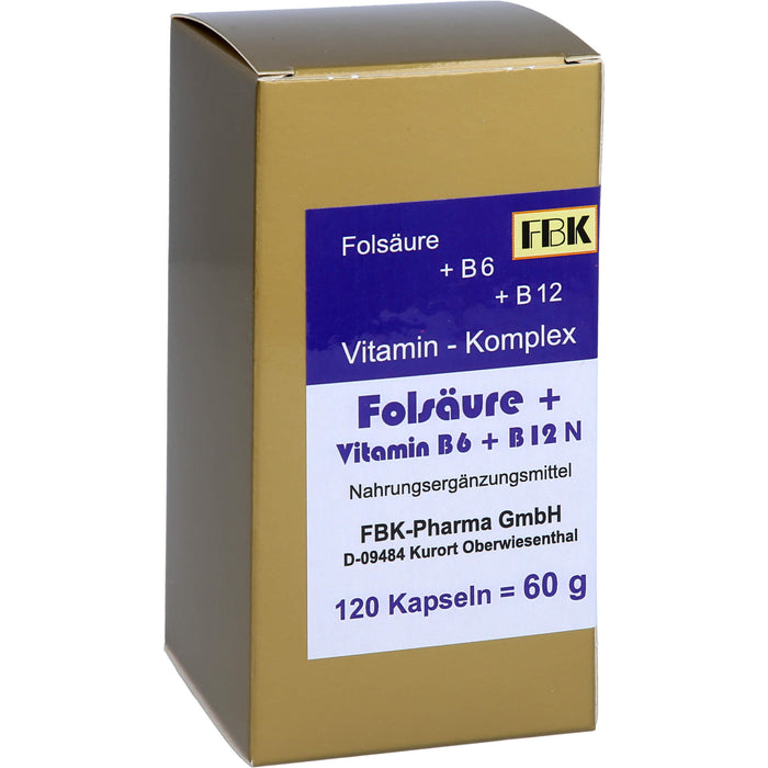 Folsäure+Vitamin B6+B12 Komplex N Kapseln, 120 St KAP