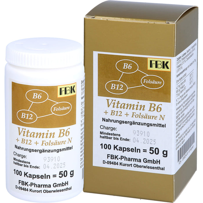 Vitamin B 6 + B 12 + Folsäure N Kapseln, 100 St KAP