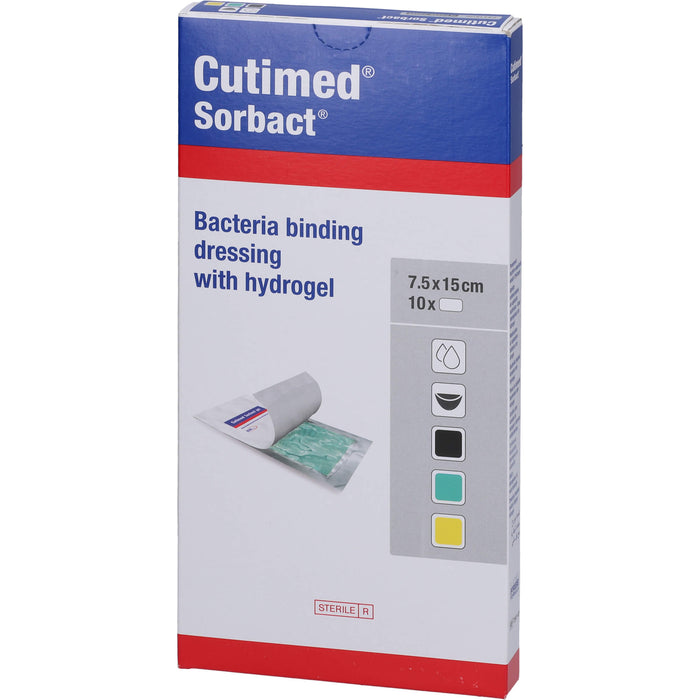 Cutimed Sorbact Gel Kompressen 7,5x15cm, 10 St KOM