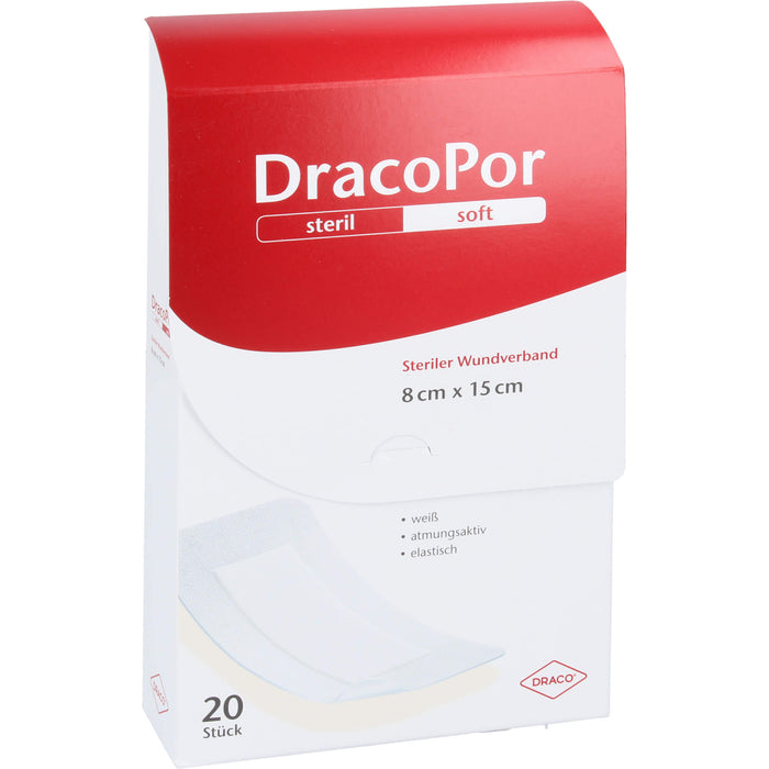 DRACOPOR Wundverband 8 x 15 cm steril, 20 pc Pansement