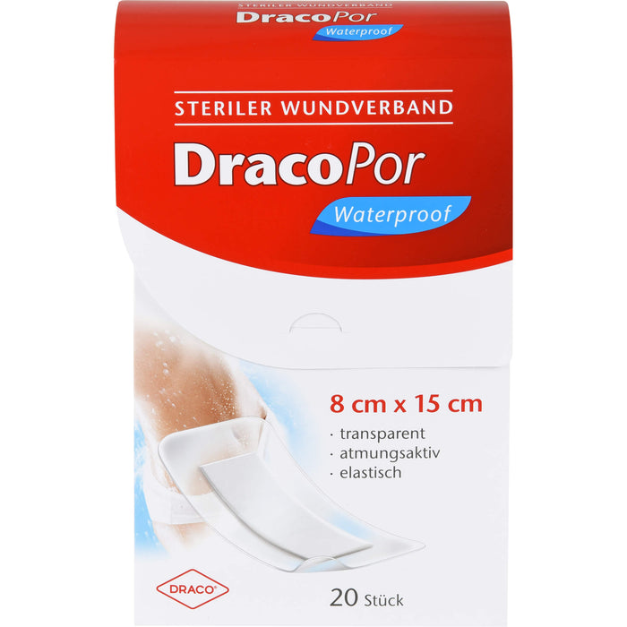 DRACOPOR waterproof Wundverband 8x15 cm steril, 20 St PFL