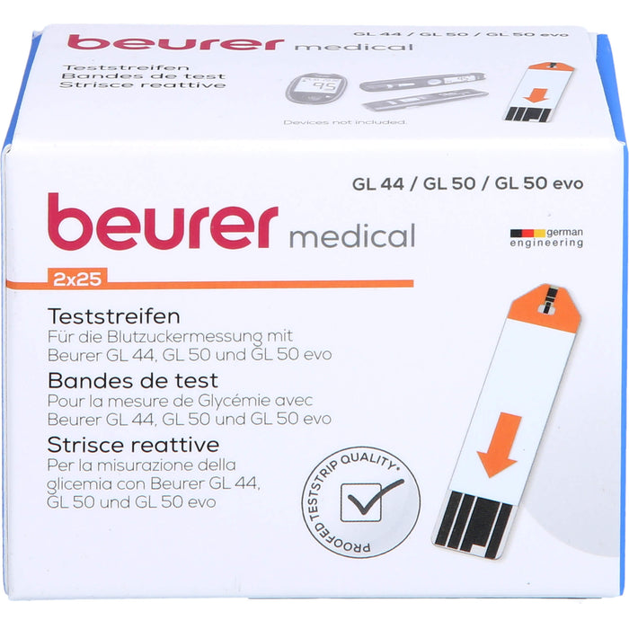 beurer medical Teststreifen für die Blutzuckermessung, 50 St. Teststreifen