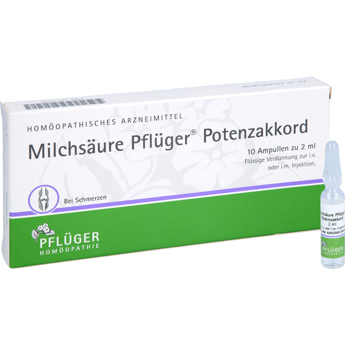 Milchsäure Pflüger Potenzakkord flüssige Verdünnung, 10 pc Ampoules