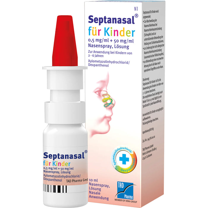 Septanasal für Kinder 0,5 mg/ml + 50 mg/ml Nasenspray, Lösung, 10 ml Solution