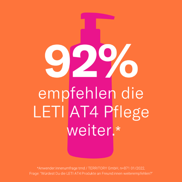 LETI AT4 Dusch- und Badegel - Milde, rückfettende Reinigung bei trockener oder zu Neurodermitis neigender Haut, 250 ml Gel