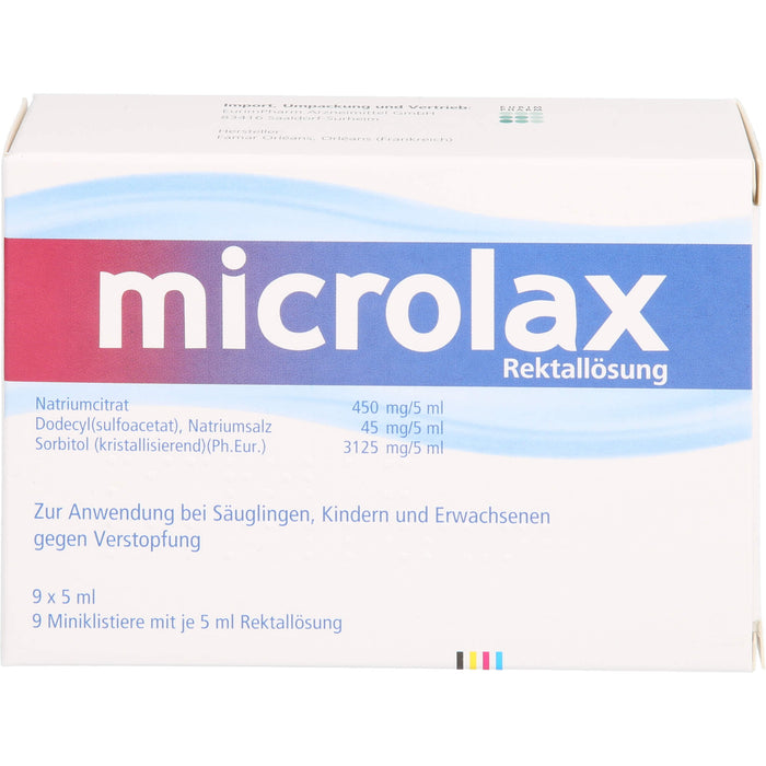 microlax Miniklistier Rektallösung Reimport EurimPharm, 9 pc Lavements