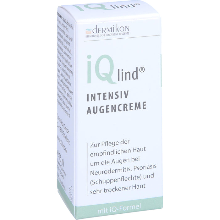 iQlind Intensiv Augencreme mit Hyaluronsäure zur Pflege der Haut der Augenregion, 15 ml Crème