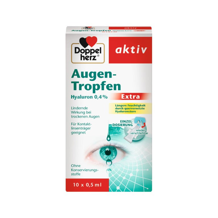 Doppelherz Augen-Tropfen Hyaluron 0,4% Extra, 10X0.5 ml TRO