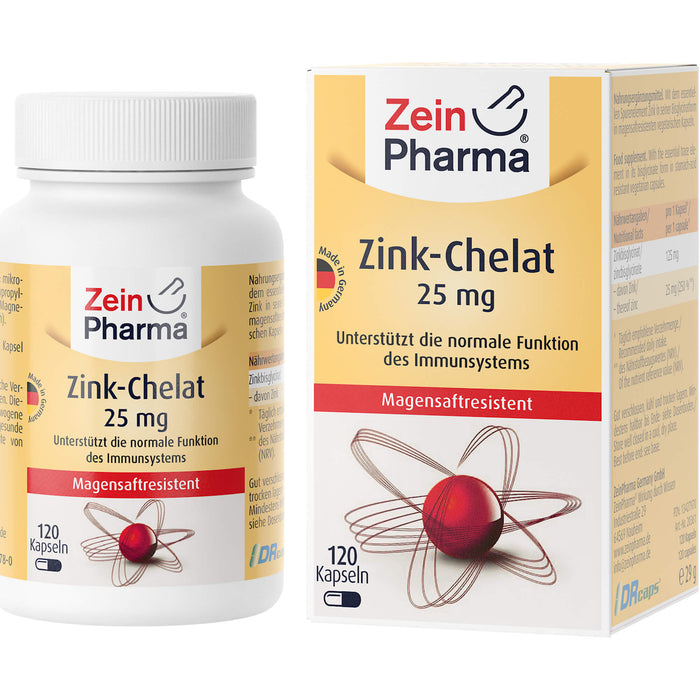 Zink-Chelat 25 mg in Magensaftresistent.veg.Kap., 120 St KMR