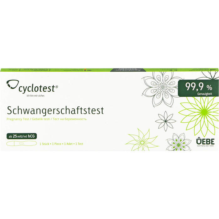 cyclotest Schwangerschaftstest ab 25 mlU/ml hCG, 1 St. Test