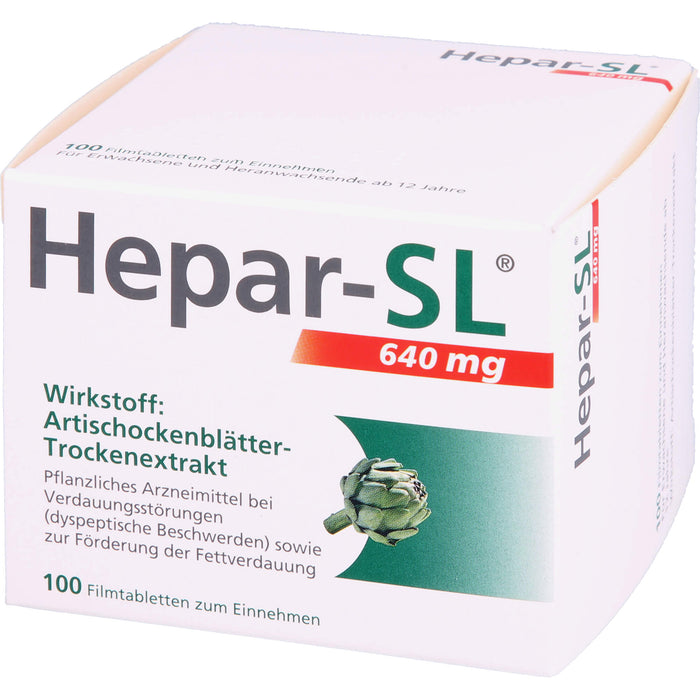 Hepar-SL 640 mg Artischockenblätter-Trockenextrakt Filmtabletten, 100 pcs. Tablets