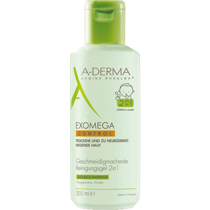 A-DERMA EXOMEGA CONTROL Reinigungsgel 2in1, 200 ml Gel