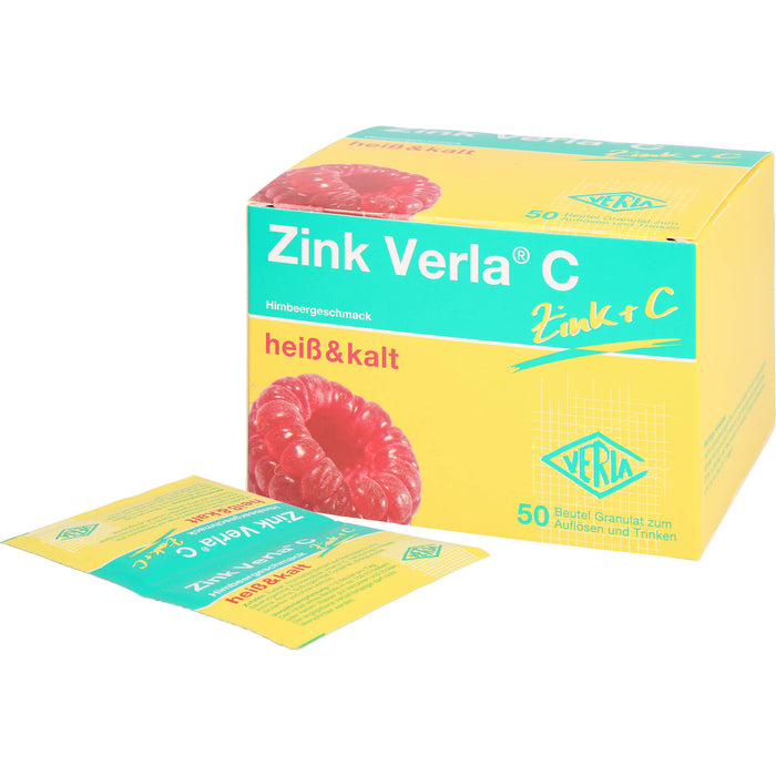 Zink Verla C Himbeer-Geschmack heiß & kalt Granulat, 50 pc Sachets