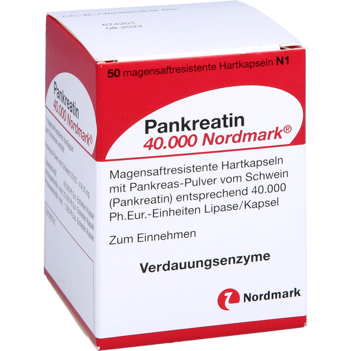 Pankreatin 40.000 Nordmark, Magensaftresistente Hartkapseln, 50 St HKM